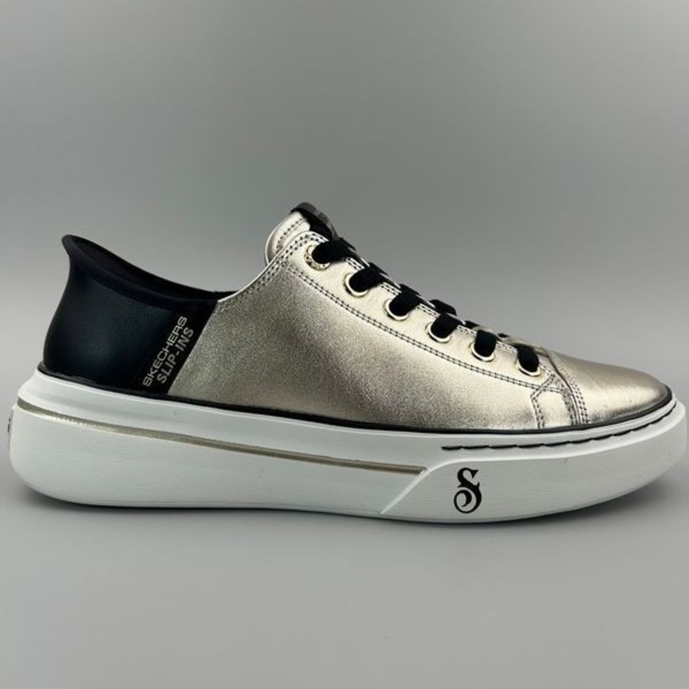 Skechers Snoop One Low Slip-On Shoes Mens Size 9 Metallic Champagne NEW